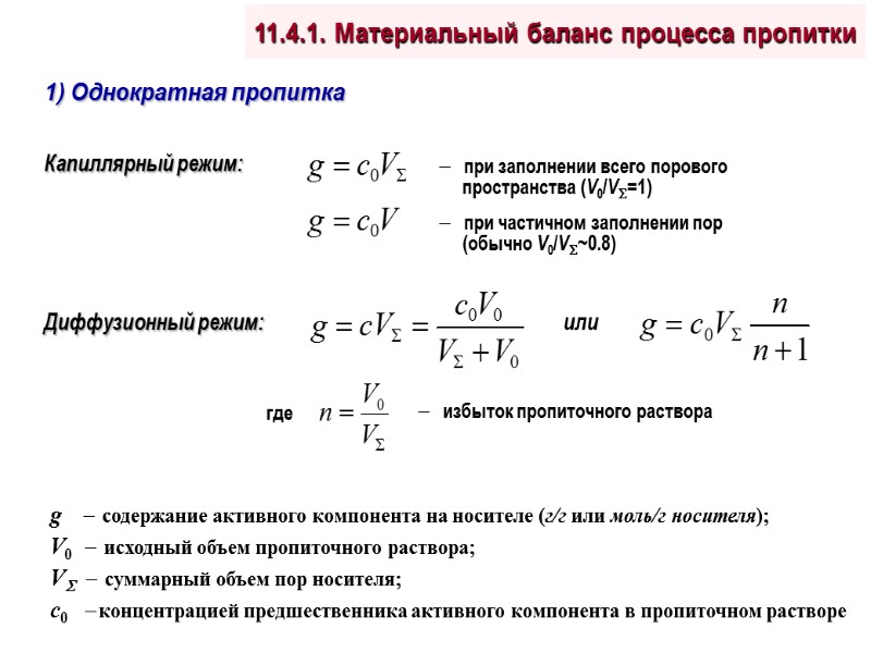 g      содержание активного компонента на носителе (г/г или моль/г